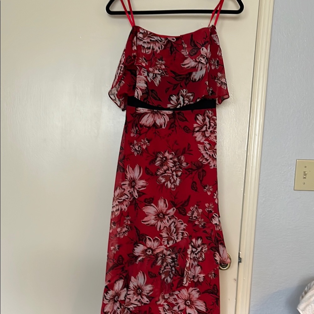BCBG Max Azria Floral Red Dress